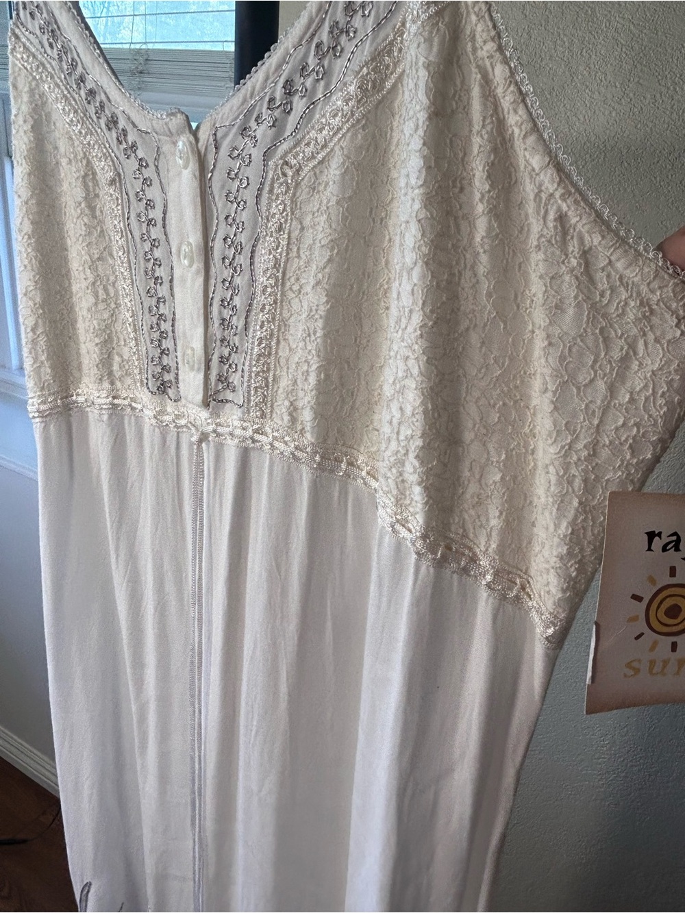 Raya Sun embroidered sleeveless dress, lightweight cotton-rayon blend, size L - Picture 5 of 11